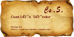 Csatlós Sándor névjegykártya