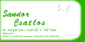 sandor csatlos business card